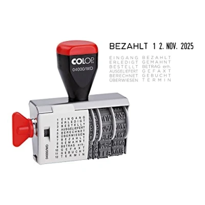 Afbeelding van COLOP 04000/WD bandstempel 4 mm datum, 12 teksten, 6 x 5 2 cm
