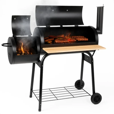 Afbeelding van Cheqo® Houtskool Barbecue BBQ Smoker Grill Rookoven 2 in 1 en