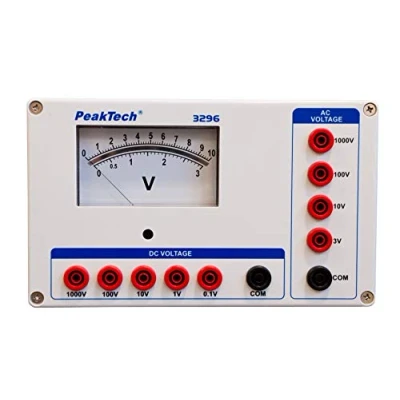 Afbeelding van Peaktech 3296 analoge voltmeter 0 ... 0,1/1/10/100/1000V AC/DC
