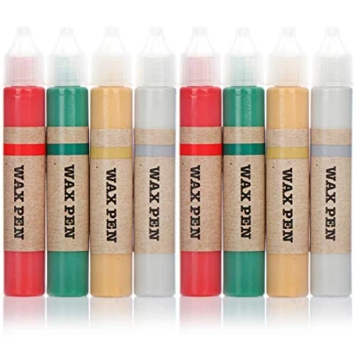 Afbeelding van COM FOUR® Set van 8 wasstiften voor kaarsen waspotlood in geweldige kleuren kaarspen het schilderen kaarsenliner kaarsenstift (08 stuks waskrijtjes)