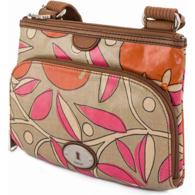 Afbeelding van Fruitige fossil dames schoudertas met toprits key per collectie