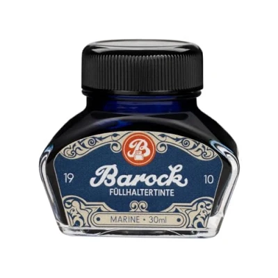 Afbeelding van Barock 1910 schrijfinkt marine, voor vulpen, glasveren, rollerpen, vulpeninkt in inktpot, 30 ml, blauw