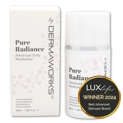 Afbeelding van DERMAWORKS Pure Radiance Advanced Daily Face Moisturizer Pro Collagen Anti aging rimpel oogcrème met vitamine C, retinol en hyaluronzuur