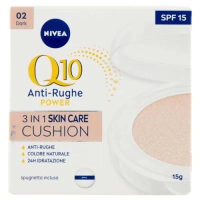 Afbeelding van Nivea Q10 Plus anti Age 3 in 1 Skin Care Cushion, x 15 ml, kleurrijke aging crème voor dames met zonbeschermingsfactor 15, hydraterende en crème, 02 Dark
