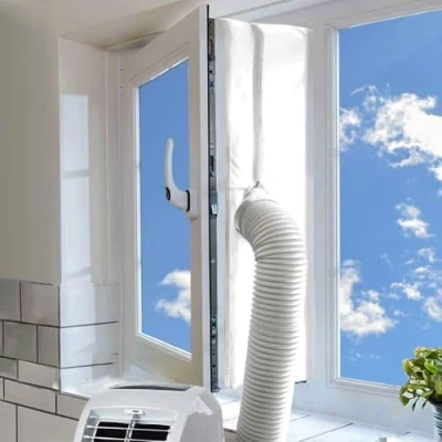 Afbeelding van MOEGFY 400cm Raamafdichting Voor Mobiele Airconditioners, Wasdrogers, Afvoerdrogers, Hot Air Stop Bevestiging aan Ramen, Dakramen, Vleugelramen, Raamafdichting, Airconditioning