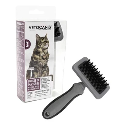 Afbeelding van Vetocanis Bio000601 siliconen borstel voor katten, het verwijderen van superfluo en masseren met ergonomische greep