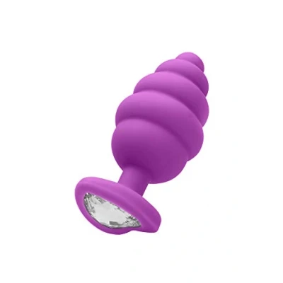 Afbeelding van Regular Ribbed Diamond Heart Plug Purple