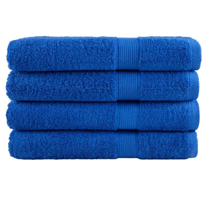 Afbeelding van vidaXL Handdoeken 4 st 600 g/m² 100x200 cm 100% katoen blauw, badhanddoek, zwemhanddoek, hamam handdoek, badlaken, sauna sporthanddoek
