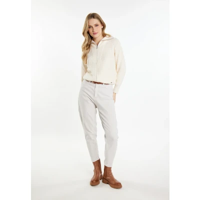Afbeelding van DREIMASTER vintage Dames Cardigan XS / Off White 66% Gerecycled Polyester 20% Nylon 11% Polyacryl 3% Wol