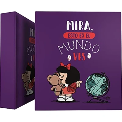 Afbeelding van Grafoplás Mafalda 88172638 ringband, A4, 4 gemengde ringen, 40 mm, oog op rug, collectie Mundo