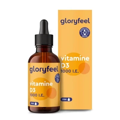 Afbeelding van gloryfeel Vitamine D druppels 50ml (1700 Druppels) 1.000 IE D3 in MCT olie uit kokosnoot