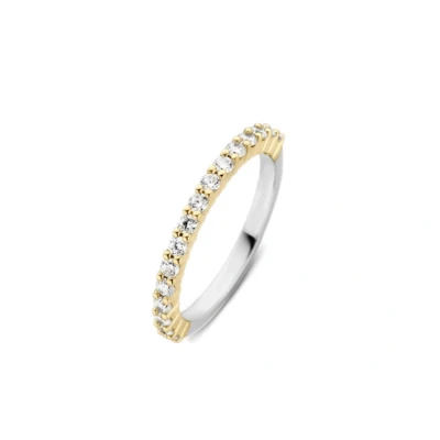 Afbeelding van Ti Sento Milano 1918ZY Ring zilver zirconia goud en zilverkleurig wit