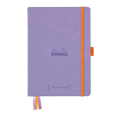 Afbeelding van Rhodia 118578C notitieboekje Goalbook (DIN A5, 14,8 x 21 cm, dot, praktisch en trendy, met stevig deksel, 90 g wit papier, 120 vellen) 1 stuk, irisblauw