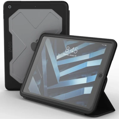 Afbeelding van Apple iPad 10.2 (2019) Hoes: ZAGG Rugged Messenger Case Bookcase Zwart Kunststof Tablet Hoezen