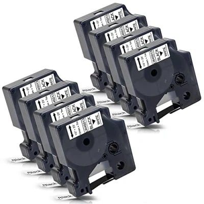 Afbeelding van 8 x Labelwell 12 mm 0,47 compatibel met Dymo D1 45013 45013s S0720530 zwart op wit labeltape voor LabelManager 160 210D 220P 360D 280 420P 450D PnP Labelpoint 250 150 1000 Labelwriter. 450