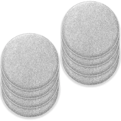 Afbeelding van Rubberneck Set van 8 Vilten Zitkussens, Rond, met Anti Slip Noppen, Extra Dik, Lichtgrijs