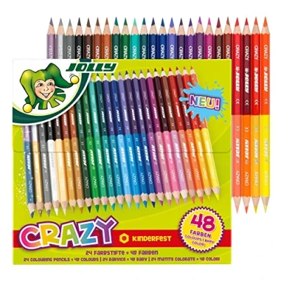Afbeelding van Jolly Superstick Crazy Kleurpotloden, 24 stiften met 48 kleuren