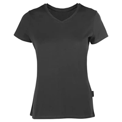 Afbeelding van Damesshirt &#039;Luxury V Neck Tee&#039; met korte mouwen Dark Grey S