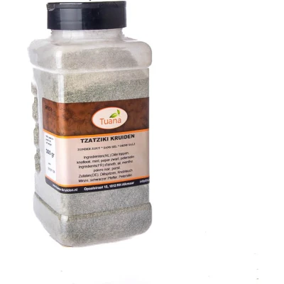 Afbeelding van Tuana Kruiden Tzatziki Strooibus 250 Gram Zonder Zout GP0275