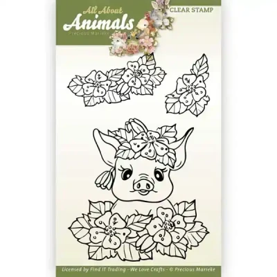 Afbeelding van Clear Stamps Precious Marieke All About Animals Pig