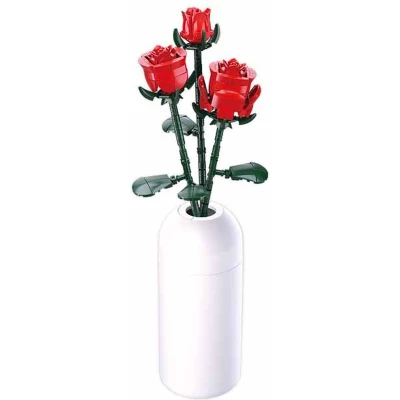 Afbeelding van rozen Sluban: 258 stuks (M38 B1101 04) Bloemen Rode in een vaas