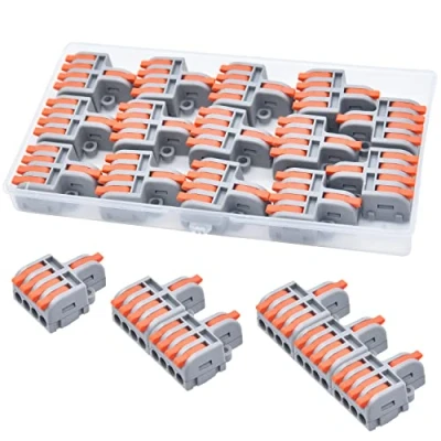 Afbeelding van XALXMAW 14 stuks compacte verbindingsklemmen, 1 In 4 Uit, splitverbinder, steekklemmen, 0,2 4mm²