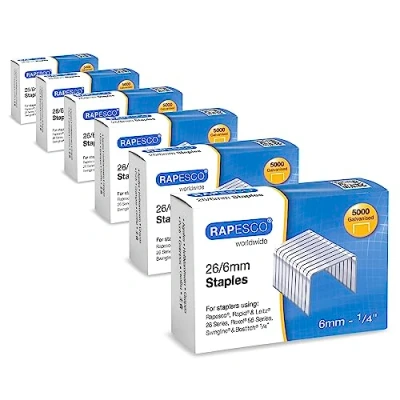 Afbeelding van Rapesco 1735 Business Pack: 26/6mm (No.56) Verzinkte Nietjes, 6 Dozen met 5000 Stuks