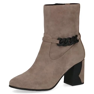 Afbeelding van Caprice Korte laarzen, Dames, Maat: 36, Taupe suede Leer