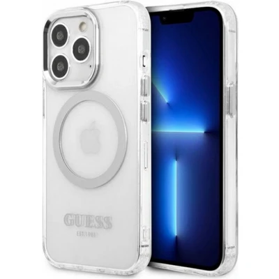 Afbeelding van Guess Translucent Back Case (MagSafe Compatible) Geschikt voor Apple iPhone 13 Pro (6.1&quot;) Zilver