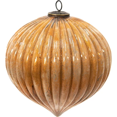 Afbeelding van Clayre &amp; Eef Kerstbal XL Ø 25 cm Goudkleurig Glas Kerstdecoratie