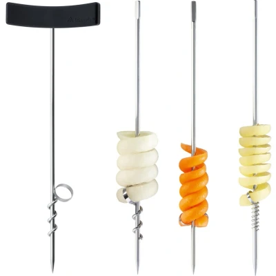 Afbeelding van Triangle Deco Spiraal Set RVS 24,5 cm Eenvoudig Groente en Fruit Decoreren 3 delig