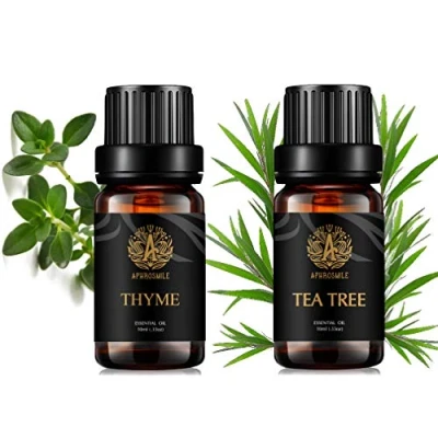 Afbeelding van Aromatherapie theeboom etherische olie set voor diffuser 100% pure tijm oliën kit het maken van kaarsen, 2 x 10 ml therapeutische kwaliteit kit, tea tree thuis