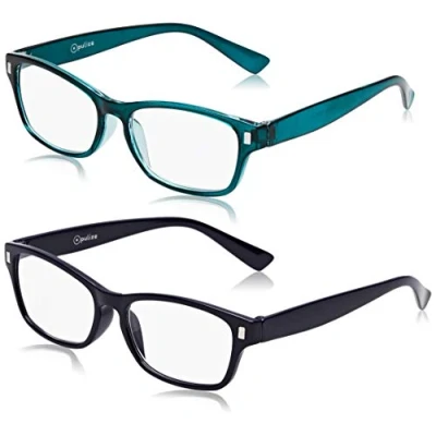 Afbeelding van The Reading Glasses Company De leesbril bedrijf lezer waarde 2 pack heren vrouwen RR77 3Q +2, 50, donkerblauw/aquamarijn, stuks