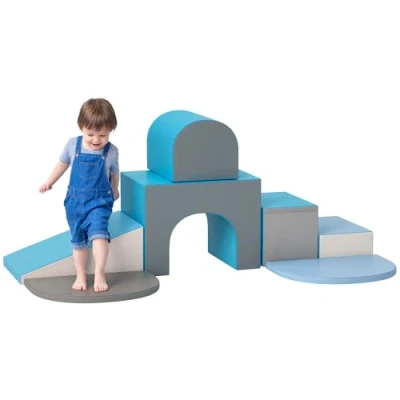 Afbeelding van HOMCOM 7 stuks motorische modules voor baby&#039;s, motoriek, baby, bouwstenen van EPE schuim, met overtrek synthetische coating, educatief speelgoed kleuters, meerkleurig