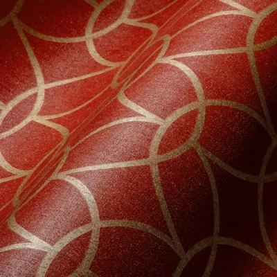 Afbeelding van GEOMETRISCH DESIGN BEHANG Grafisch rood goud &quot;Architects Paper&quot; A.S. Création Villa