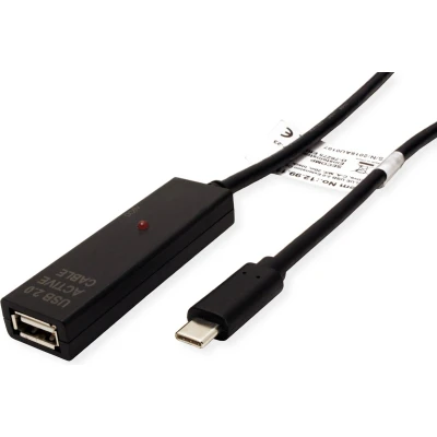 Afbeelding van VALUE USB 2.0 Verleng kabel met actieve Repeater, A C, zwart, 20 m