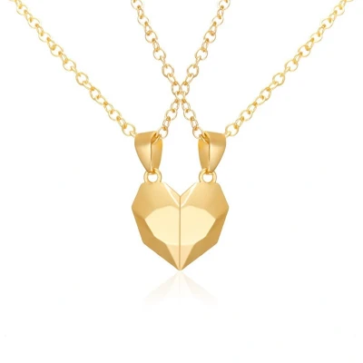 Afbeelding van Kasey Hartjes Ketting Magnetisch Vriendschap Cadeau Vriendschapsketting Voor 2 BFF Koppel Goudkleurig