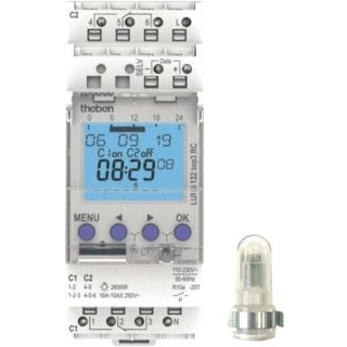 Afbeelding van Theben luna 122 top3 al schemerschakelaar met schakelklok opbouw lichtsensor 2 kanaals rc m 1220130