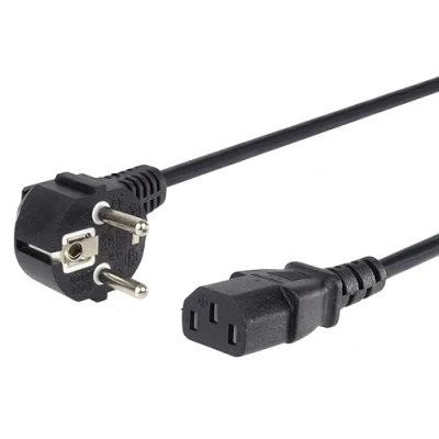 Afbeelding van PremiumCord kpsp3 netsnoer 230 V 3 m, stroomkabel met geaard contact gehoekt op koude apparaataansluiting C13, IEC 320, PC voedingskabel polig, kleur zwart