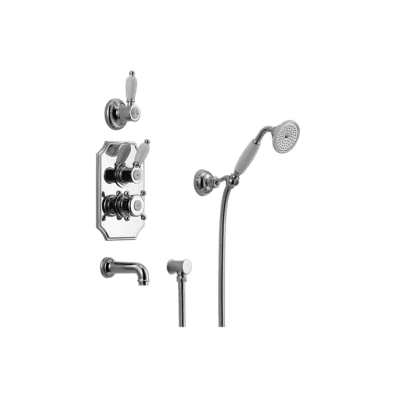 Afbeelding van Huber Victorian Thermostatische Inbouw Bad Doucheset Brons 915.VT01H.BA