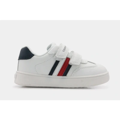 Afbeelding van Tommy Hilfiger Logan Unisex Sneakers laag voor kinderen, Maat: 21, White/blue Pu