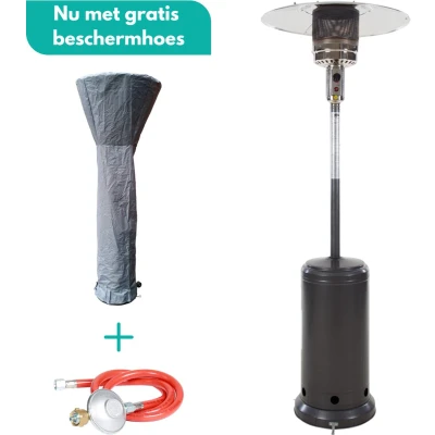 Afbeelding van Sunred Heater &amp; Hoes Sargas Gas lijn Grijs Staand model Terrasverwarmer