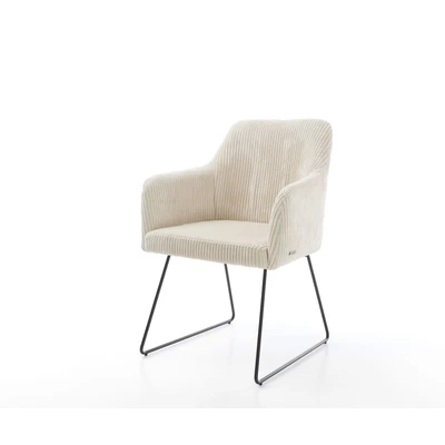 Afbeelding van Armleunstoel Greg Flex slipframe zwart cord beige