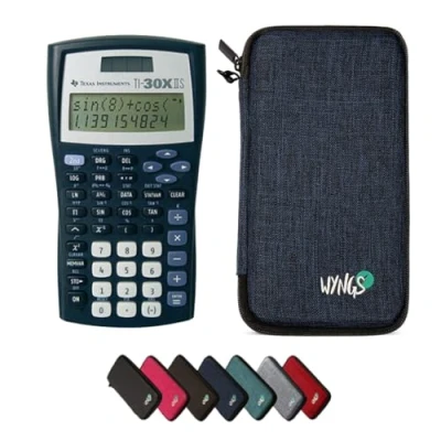 Afbeelding van TI 30XIIS incl. WYNGS Beschermhoes Blauw Wetenschappelijke Rekenmachine Basis Pakket