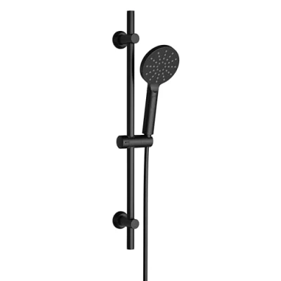 Afbeelding van Görbach Roestvrijstalen Doucheset met Douchestang 70 cm, Douchestangset Handdouche 3 straalsoorten, Douchekophouder en Slang voor Badkamer, Rond, Mat Zwart
