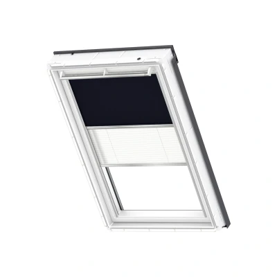 Afbeelding van VELUX Origineel Verduisterend Rolgordijn Plus Plissé (DFD), Zilveren Kozijn, MK06, Donkerblauw