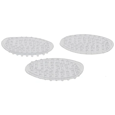 Afbeelding van IDesign zeephouder, kleine ovale plastic sponshouder of zeepbakje in een set van 3 met geïntegreerde stippen, transparant
