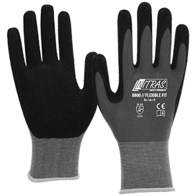 Afbeelding van 3 paar Nitra 8800 Flexible Fit werkhandschoenen volgens EN 388 06 ( XS ) grijs/zwart