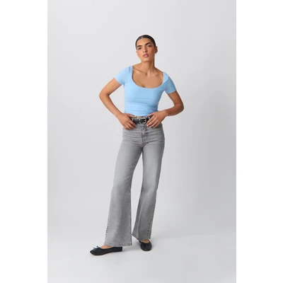 Afbeelding van Gina Tricot Relaxed fit jeans, Dames, Maat: 40, Grey