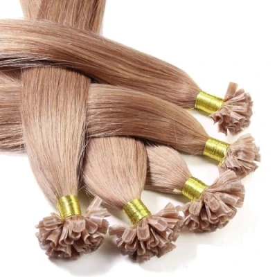 Afbeelding van hair2heart Bonding extensions van echt haar, glad, 8/01, lichtblond, natuurlijke as, 25 strengen, 0,5 g, 50 cm, voor langdurige haarverlenging